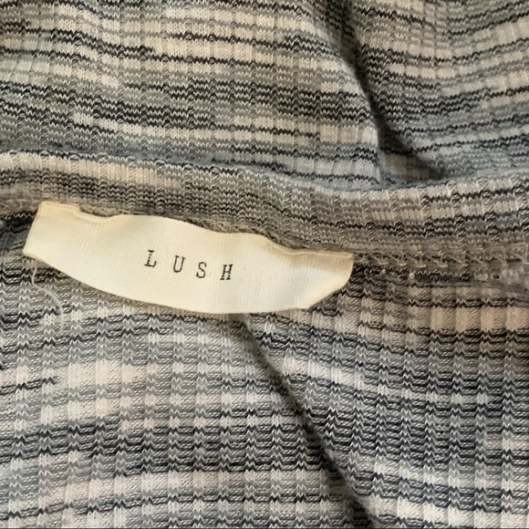 Lush Knit Dress Twist Waist Long Sleeve Gray Size XL - Picture 7 of 10